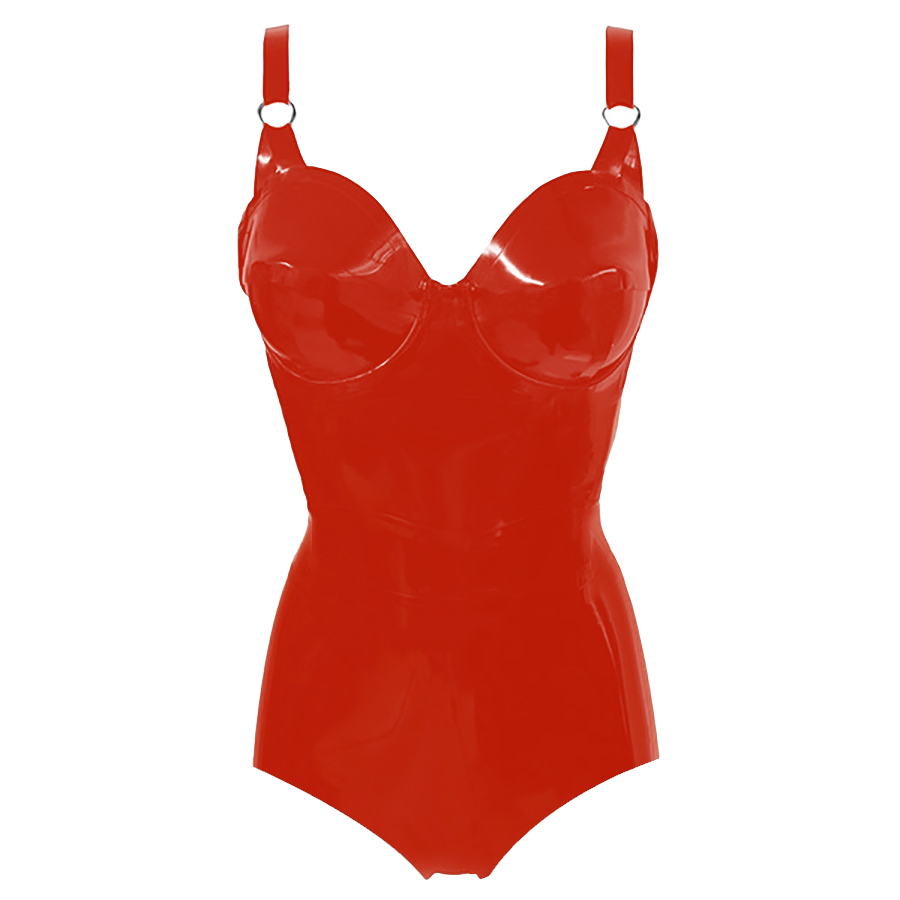Atsuko Kudo Latex 50’s Cup Bodysuit in Red