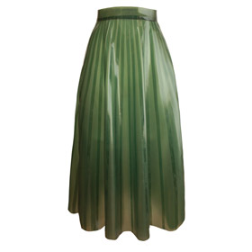 Atsuko Kudo Latex Alejandra Skirt in Semi-Trans Olive