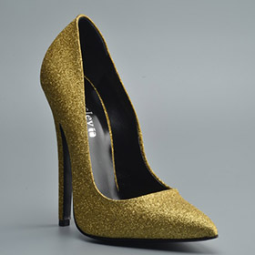 Atsuko Kudo Latex Handmade Italian Altamamma Shoes in Gold Glitter