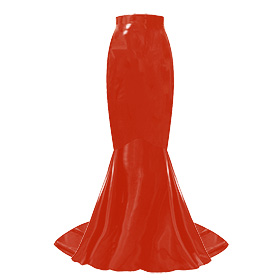 Atsuko Kudo Latex Ariel Skirt in Supatex Red