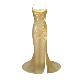 Atsuko Kudo Latex Bambi Gown in Sheer Gold