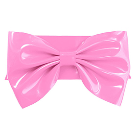 Atsuko Kudo Latex Bow Belt in bubblegum pink