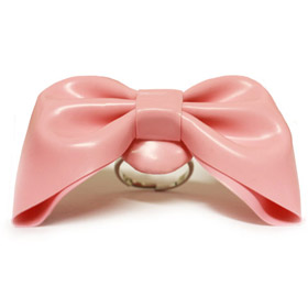 Atsuko Kudo Latex Bow Ring in Supatex Pink
