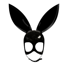 Atsuko Kudo Latex Bunny Ears on Hood in supatex black