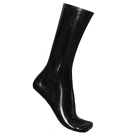 Atsuko Kudo Latex Calf Socks in Supatex Black
