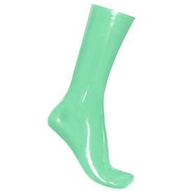 Atsuko Kudo Latex Calf Socks in Supatex Jade Green