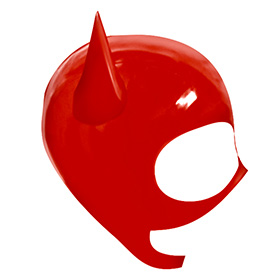 Atsuko Kudo Latex Cat Hood in supatex red
