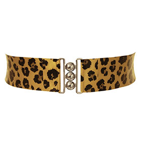 Atsuko Kudo Latex Clasp Belt in Antique Gold Leopard