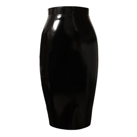 Atsuko Kudo Latex Crystal Pencil Skirt in Supatex Black
