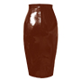 Atsuko Kudo ラテックス クリスタル ペンシルスカート in supatex dark brown | アツコクドウ