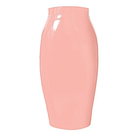 Atsuko Kudo Latex Crystal Pencil Skirt in Supatex Pink