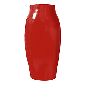 Atsuko Kudo Latex Crystal Pencil Skirt in Supatex Red