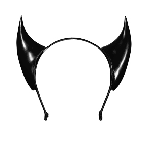 Atsuko Kudo Latex Devil Horns in Black