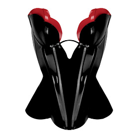 Atsuko Kudo Latex Double Tulip Cup Corset in supatex black