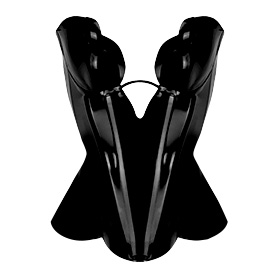 Atsuko Kudo Latex Double Tulip Cup Corset in supatex black