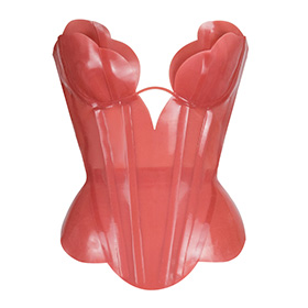 Atsuko Kudo Latex Double Tulip Cup Corset in Sheer Pink