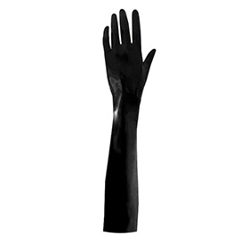 Atsuko Kudo Latex Moulded Elbow Length Gloves in Black