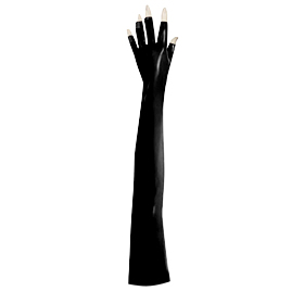 Atsuko Kudo Latex Finger Tipless Opera Gloves in supatex black