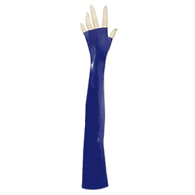 Atsuko Kudo Latex Fingerless Opera Gloves in Supatex Royal Blue