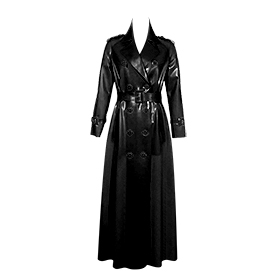 Atsuko Kudo Latex Floor Length Trench Coat in Supatex Black