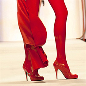 Atsuko Kudo Latex Handmade Italian LNY  Sandals in Red Matt Leather