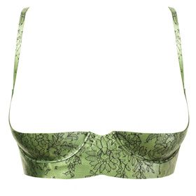 Atsuko Kudo Latex 1/2 Cup Bra in Pearlsheen Leaf Lace