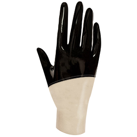 Atsuko Kudo Latex Handmade Cropped Wrist Gloves in Supatex Black