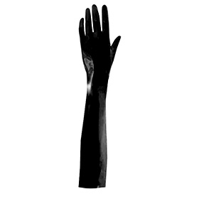 Atsuko Kudo Latex Handmade Elbow Length Gloves in supatex black