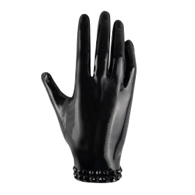 Atsuko Kudo Latex Handmade Wrist Gloves in Supatex Black