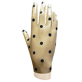 Atsuko Kudo Latex Handmade Wrist Gloves in Semi-Trans Cloud Grey, Black