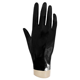 Atsuko Kudo Latex Handmade Wrist Gloves in supatex black