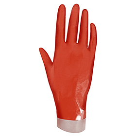 Atsuko Kudo Latex Handmade Wrist Gloves in Supatex Red