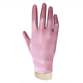 Atsuko Kudo Latex Handmade Wrist Gloves in Semi-Trans Lilac