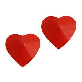 Atsuko Kudo Latex Heart Shaped Pasties in Supatex Red