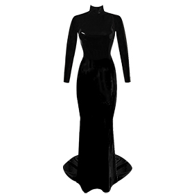 Atsuko Kudo Latex Joy Belle Gown in Supatex Black
