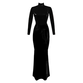 Atsuko Kudo Latex Joy Belle Gown in Supatex Black