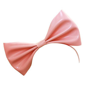 Atsuko Kudo Latex Kitty Bow in Supatex Pink