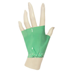 Atsuko Kudo Latex Knuckle Gloves in Supatex Jade Green