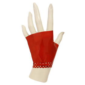 Atsuko Kudo Latex Knuckle Gloves in Supatex Red