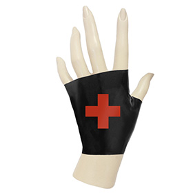 Atsuko Kudo Latex Knuckle Gloves in supatex black