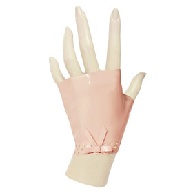 Atsuko Kudo Latex Knuckle Gloves in Supatex Baby Pink