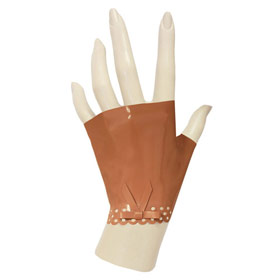 Atsuko Kudo Latex Knuckle Gloves in Supatex Light Brown