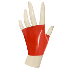 Atsuko Kudo Latex Knuckle Gloves in supatex red