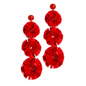 Atsuko Kudo Latex Restricted Lantern Earrings in Supatex Red
