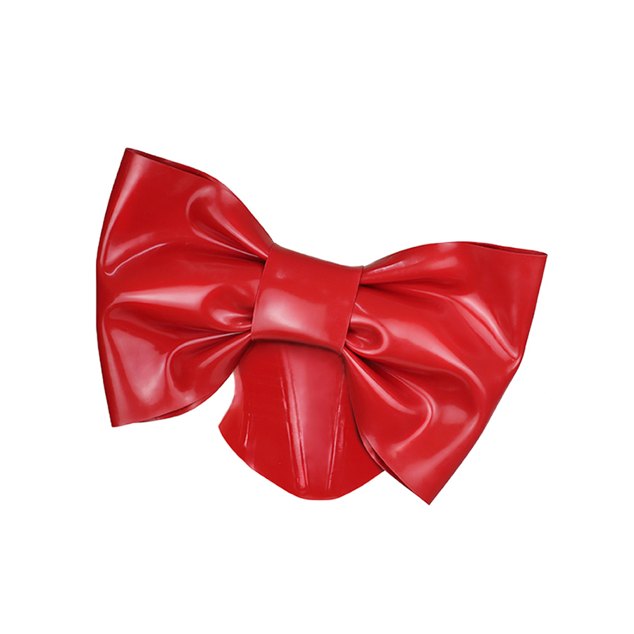 Atsuko Kudo Latex Large Detachable Obi Bow in Supatex Red