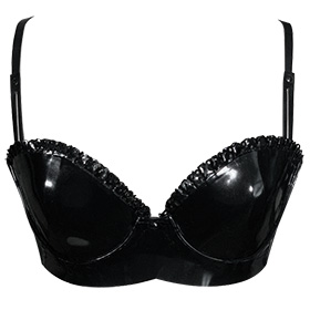 SUPER SALE Latex BRA with MOLDED CUPS / BLACK / Unisex / Made in UK / 103