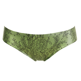 Atsuko Kudo Latex Lady P Low Cut Briefs in Pearlsheen Leaf Lace