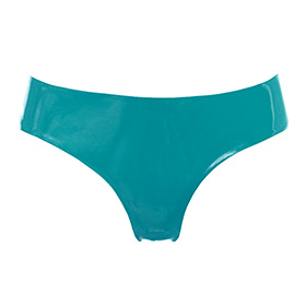 Atsuko Kudo Latex Lady P Low Cut G String in Vibrant Turquoise