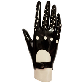 Atsuko Kudo Latex Mens Deluxe Driving Gloves in Black