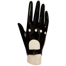 Atsuko Kudo Latex Mens Driving Gloves in Supatex Black